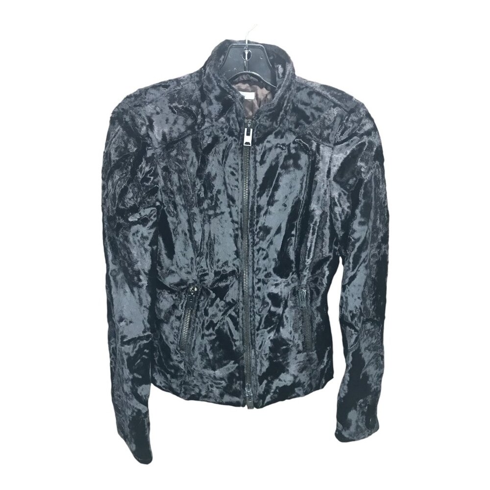 United Nations Colors Black Faux Fur Long Sleeve Zipper Front lined Jacket - Picture 1 of 5
